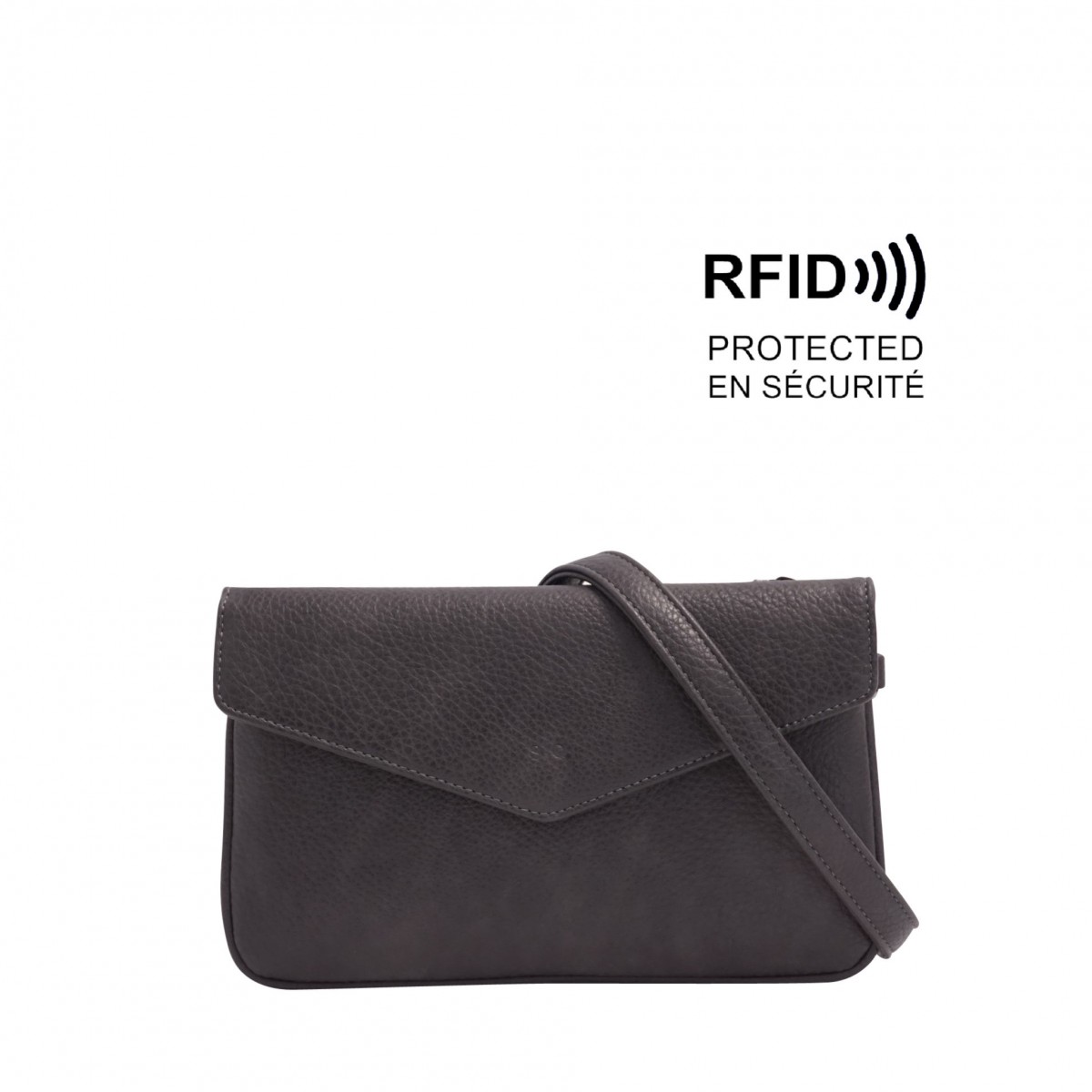 Luxury Crossbody Wallet - Dark Grey 